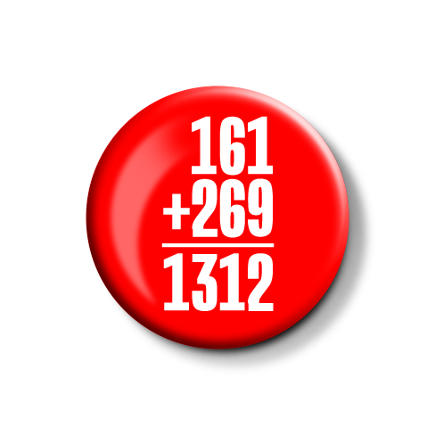 Roter Button mit der Aufschrift „161 + 269 / 1312“.