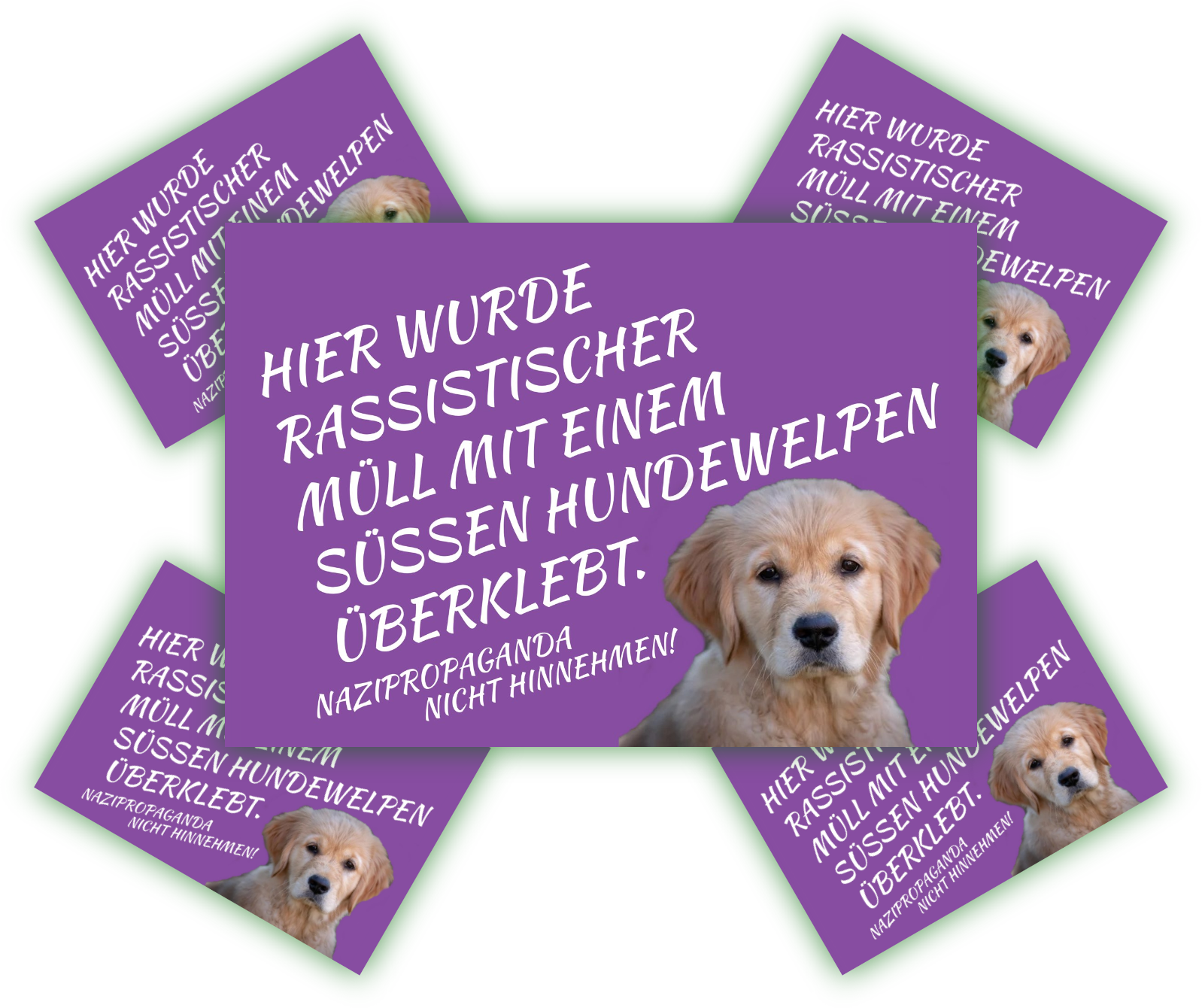 Hier wurde rassistischer Müll | Aufkleber
